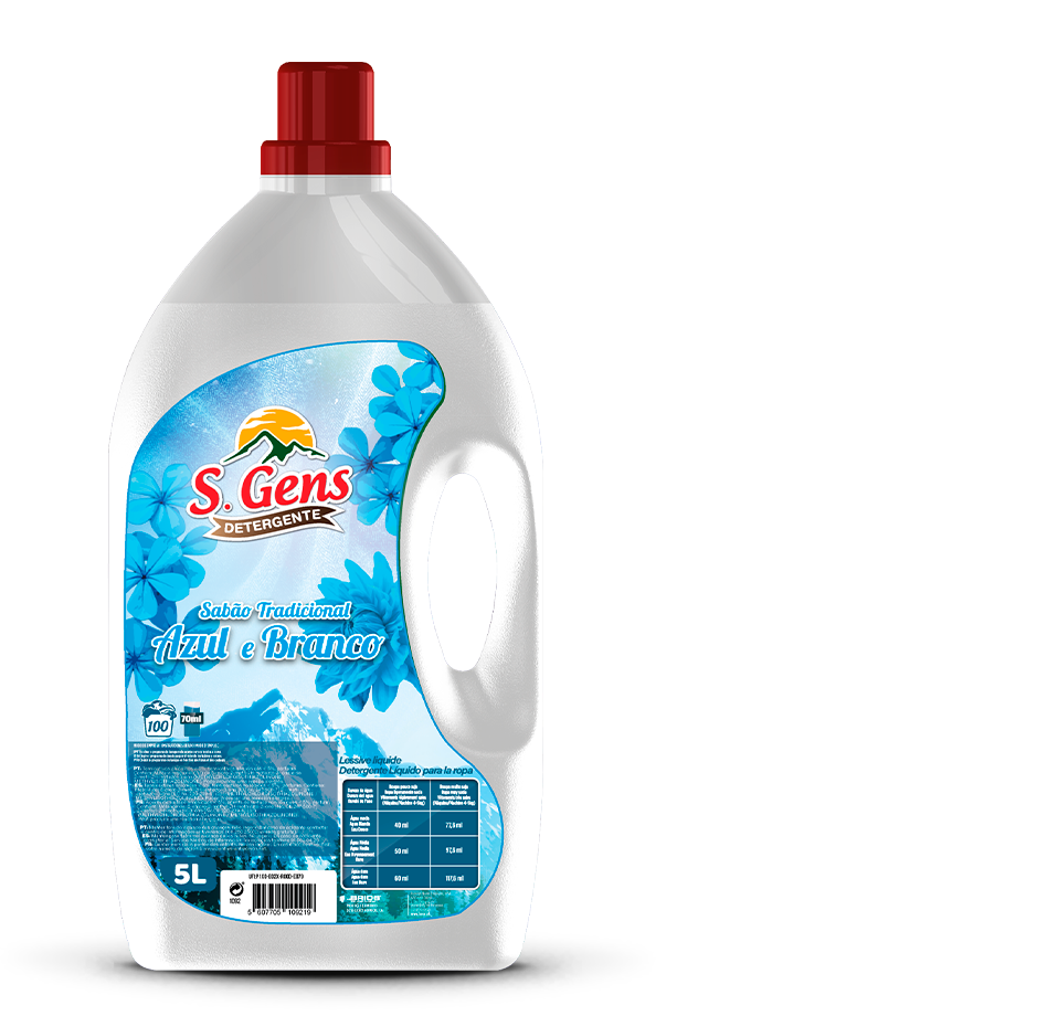 Detergente Sabão Azul e Branco